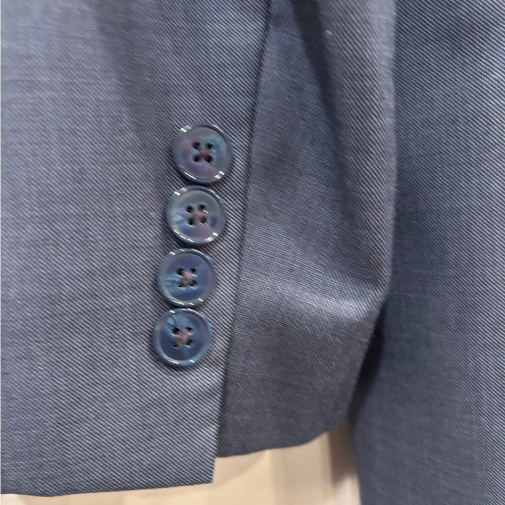 Calvin Klein Men's Blue Blazer - Slim Fit Two-Button Suit Jacket Wool Size 38 L